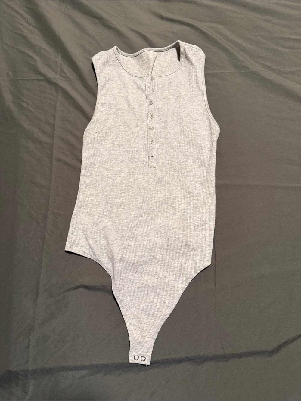 American Eagle Outfitters Light Gray Sleeveless Bodysuit